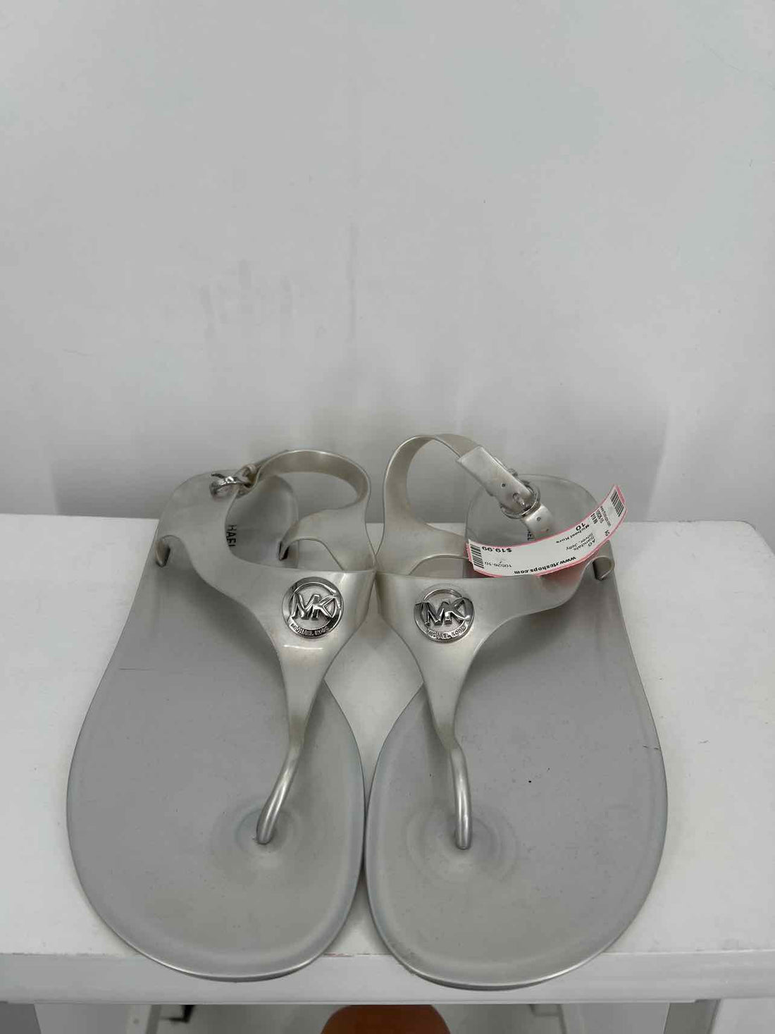 Michael Kors Women Size 10 Silver Jelly Sandals
