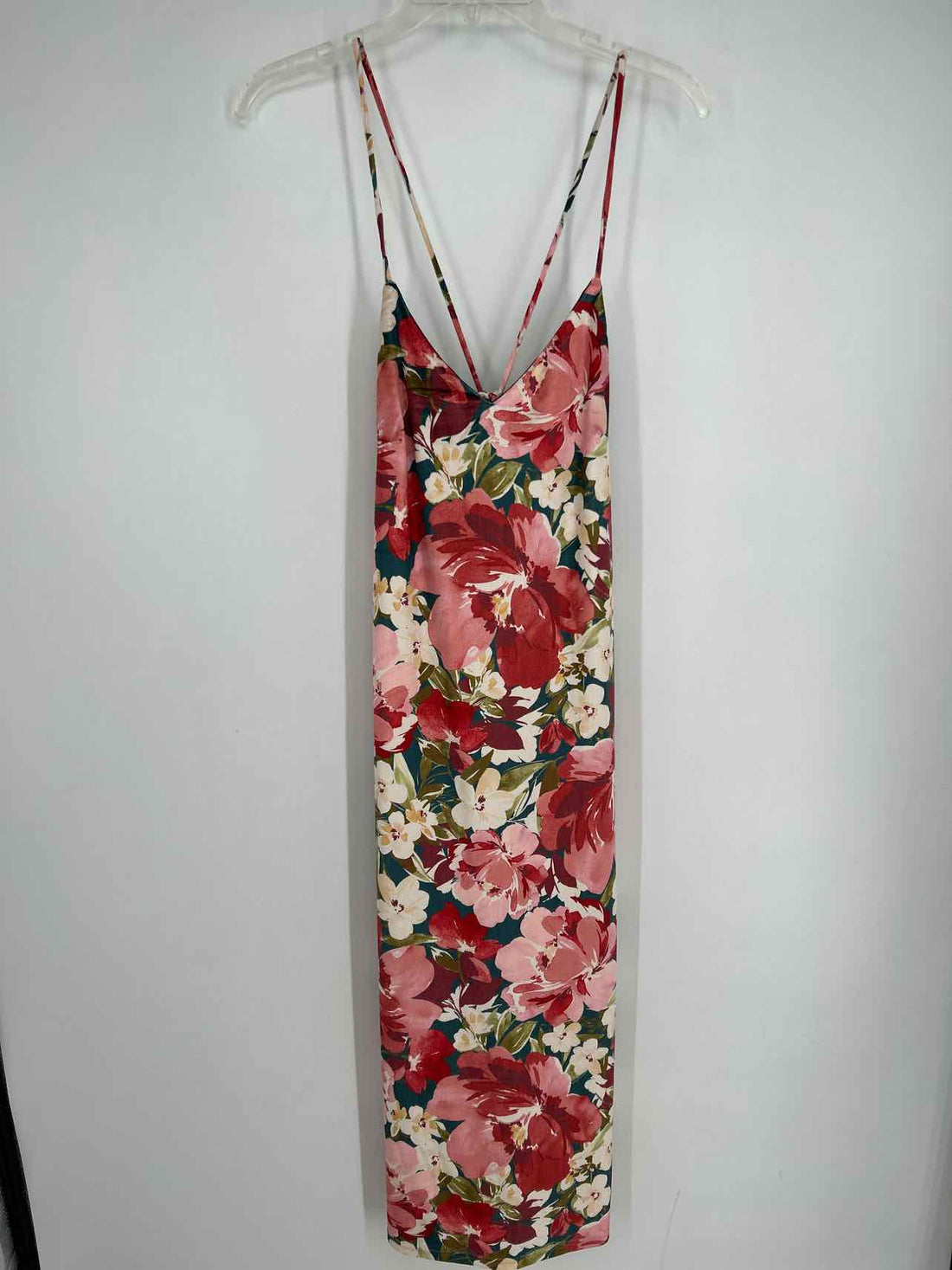 Sadie & Sage Size M Pink & Dark Green Floral Velvet NWT Dress