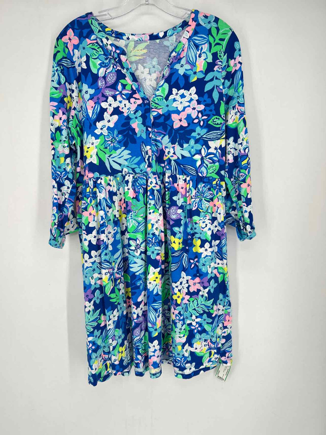 Lilly Pulitzer XL Blue Floral Long Sleeve Lilly Pulitzer Dress
