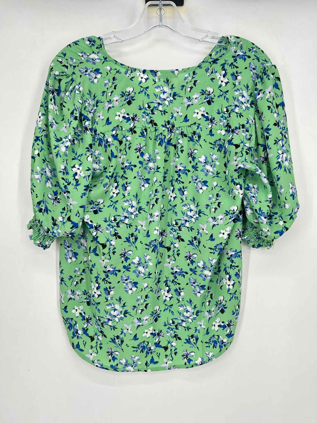 Ann Taylor Size S Mint & Blue Floral Short Sleeve