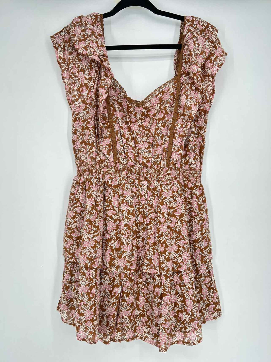 American Eagle Size L Brown Floral Dress
