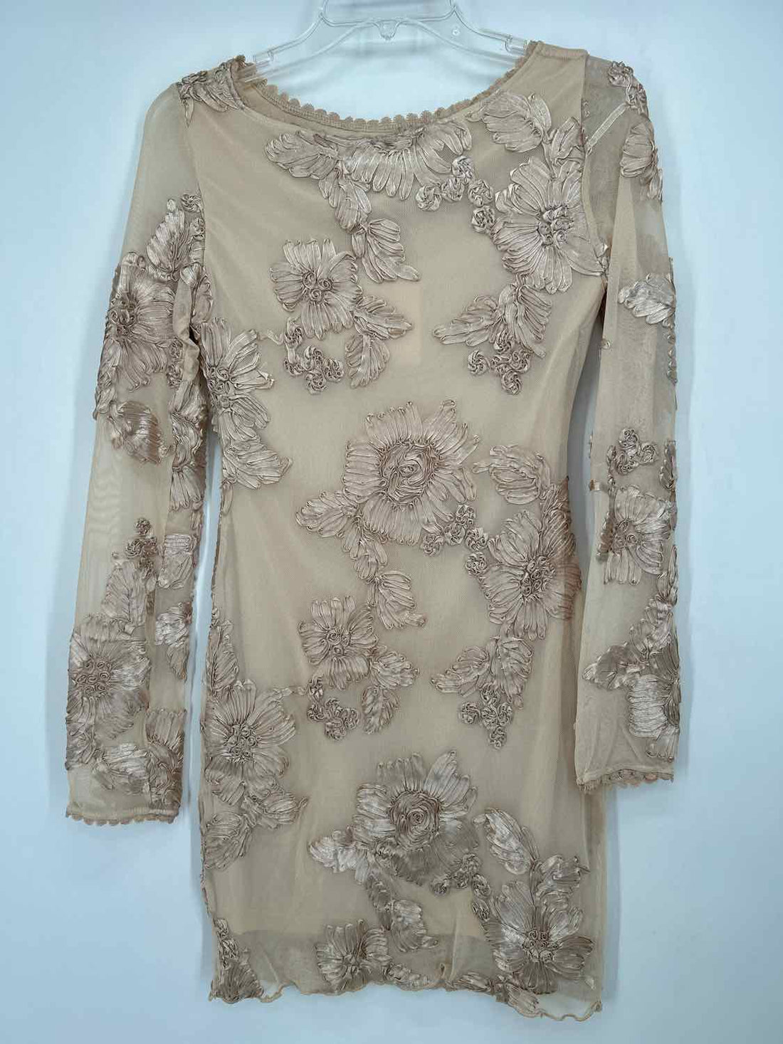 Baevely Size S Beige Long Sleeve Dress