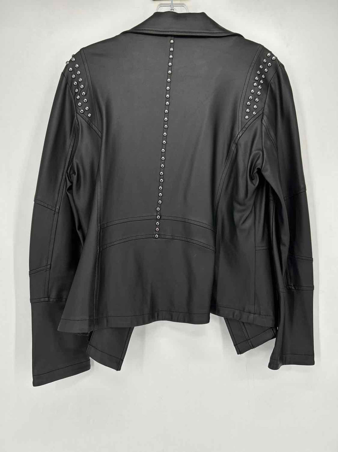 clara sun woo Size M Black Faux Leather Moto Jacket (Outdoor)