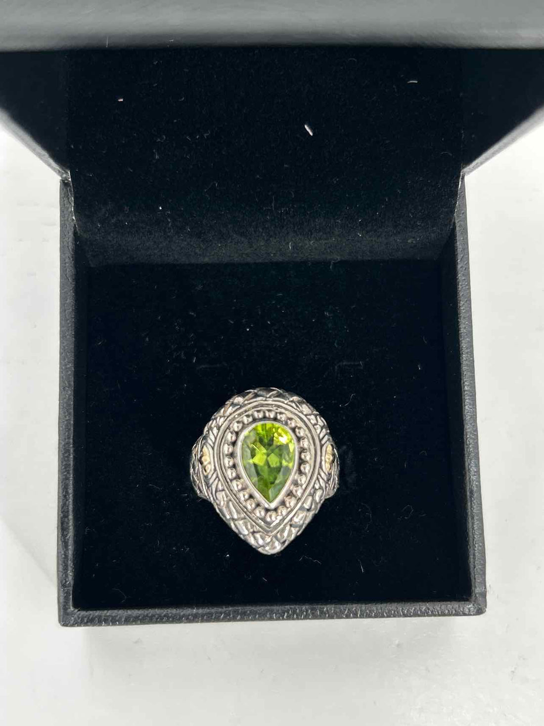 Lagos Size 6 Sterling Silver & 18K Gold Green Like New LUXURY