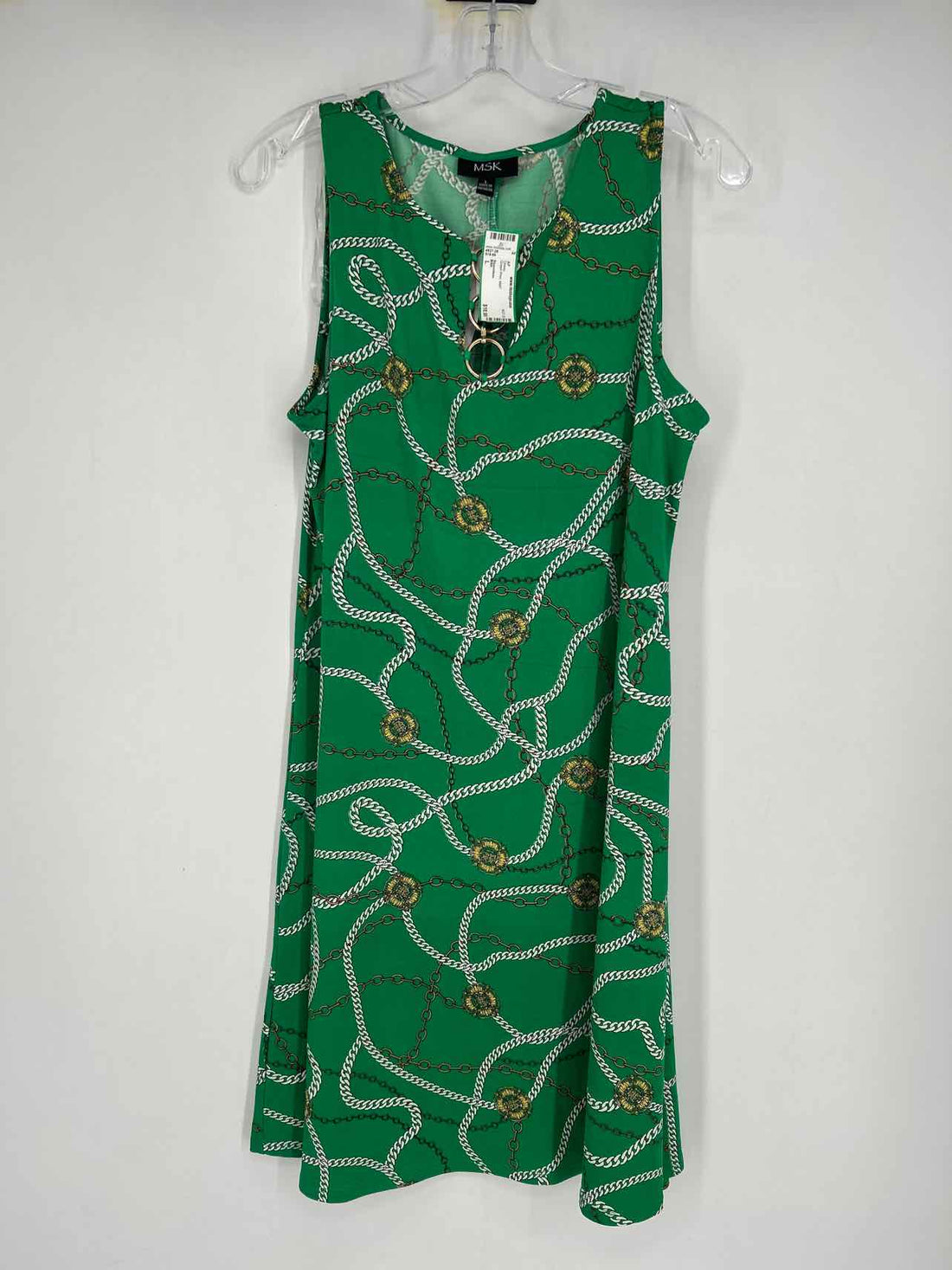 MSK Size L Green Print NWT Dress