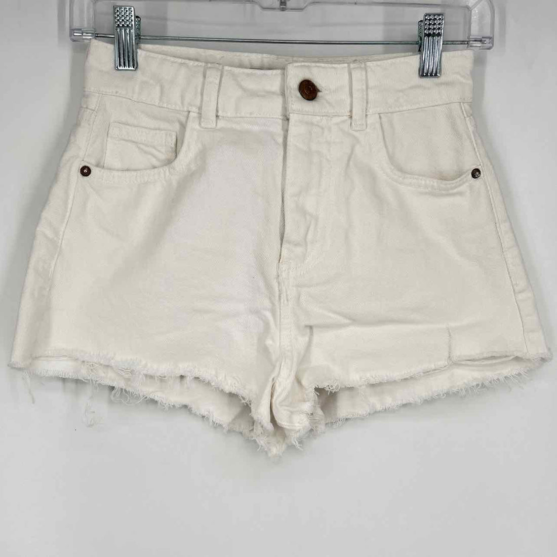 Zara Size 0 White Denim Shorts