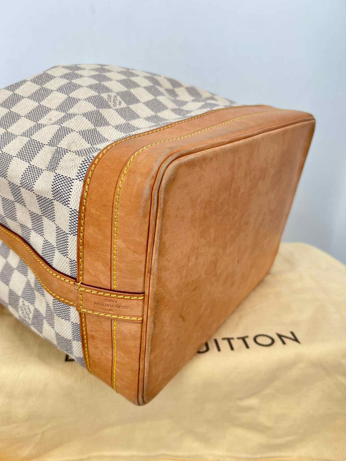 Louis Vuitton Noe GM  Damier Azur Leather & Coated Canvas LUXURY