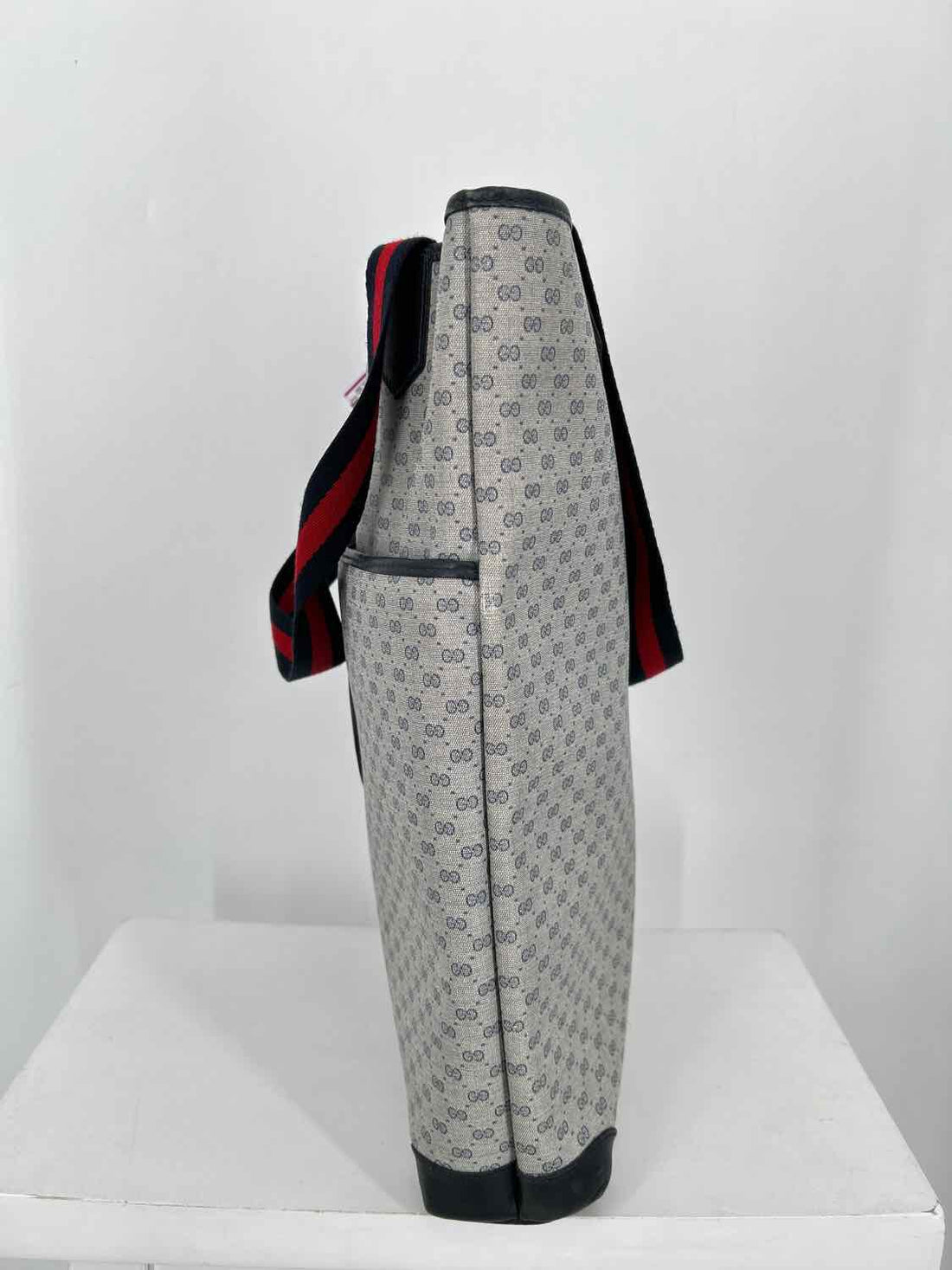 Gucci Navy Coated Canvas & Leather Vintage LUXURY