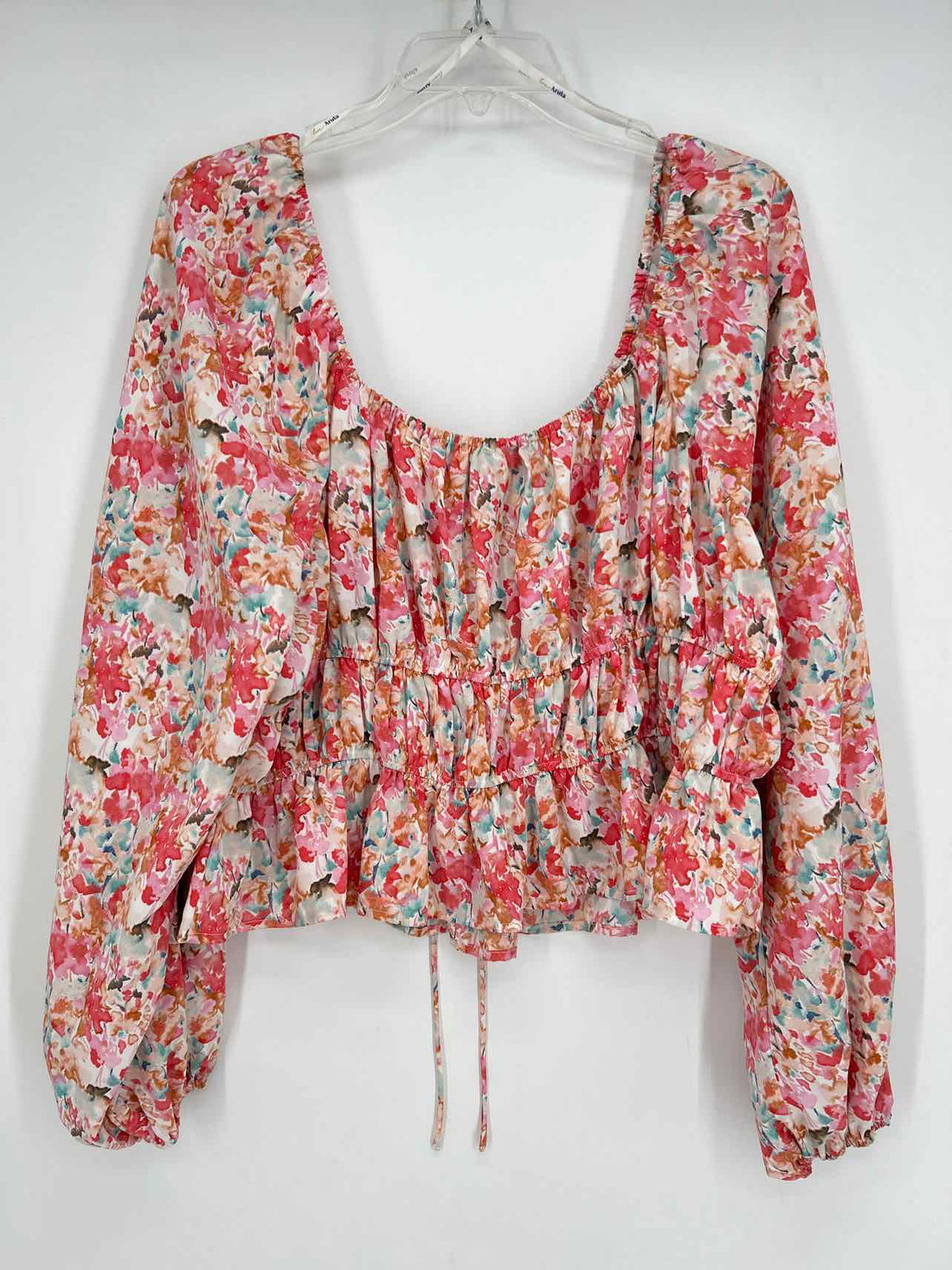 Arula Size C (3X) Pink & Tan Print Top/Blouse