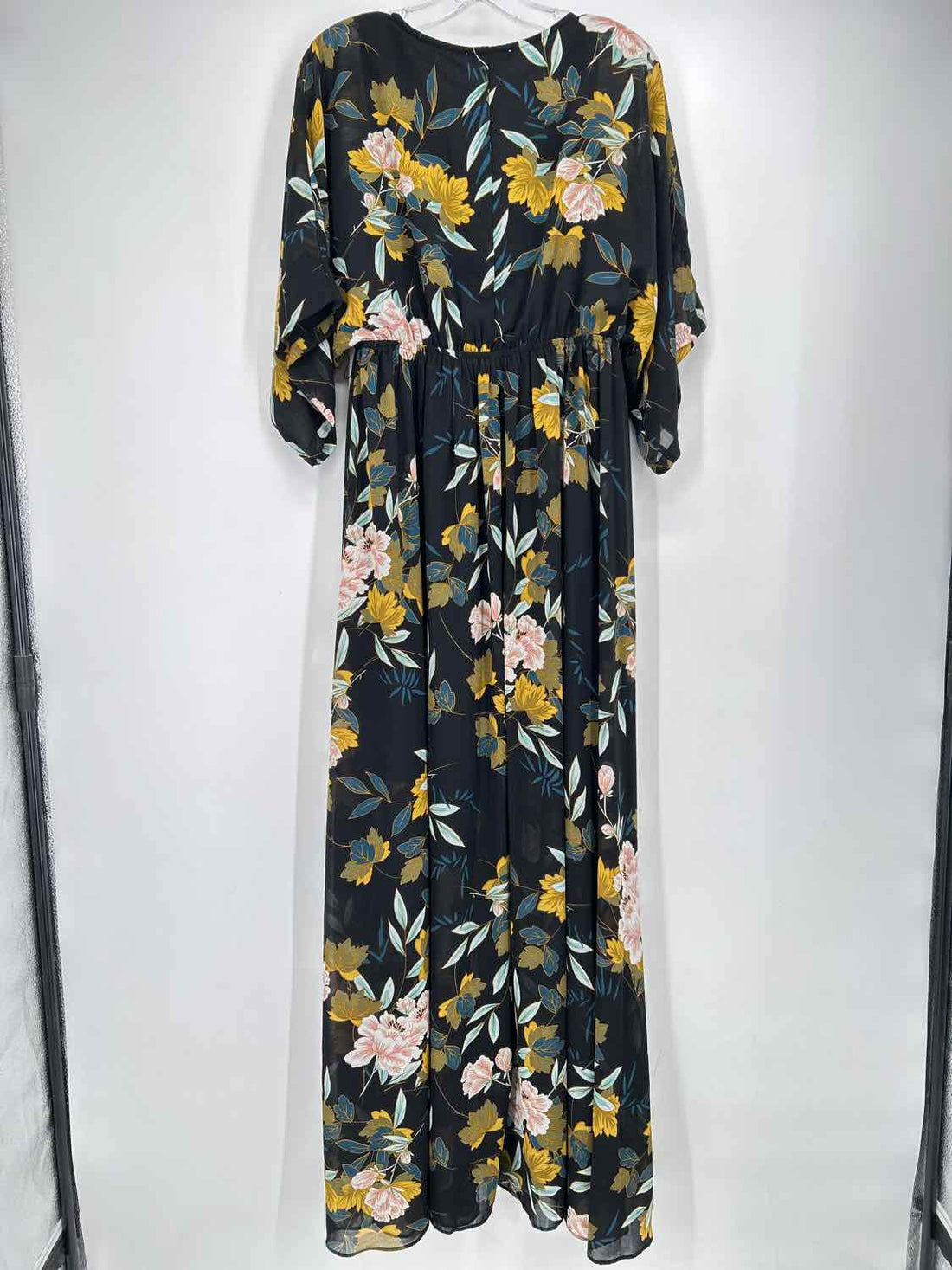 Baltic Born Size M Black Floral Short Sleeve Maxi