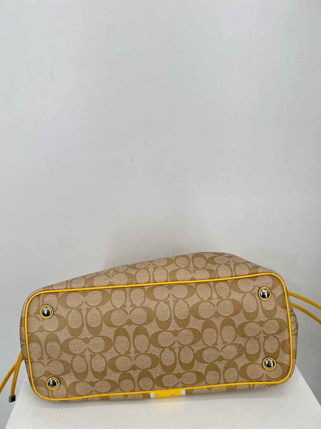 Coach Yellow Signature Leather Vintage Tote