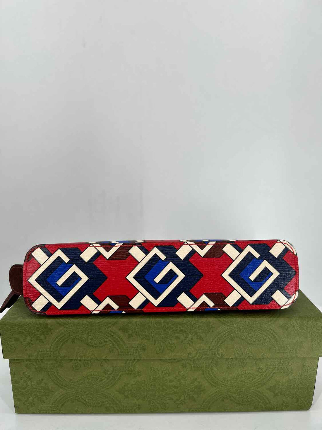 Gucci Pencil Case Leather Red & Blue New In Box LUXURY