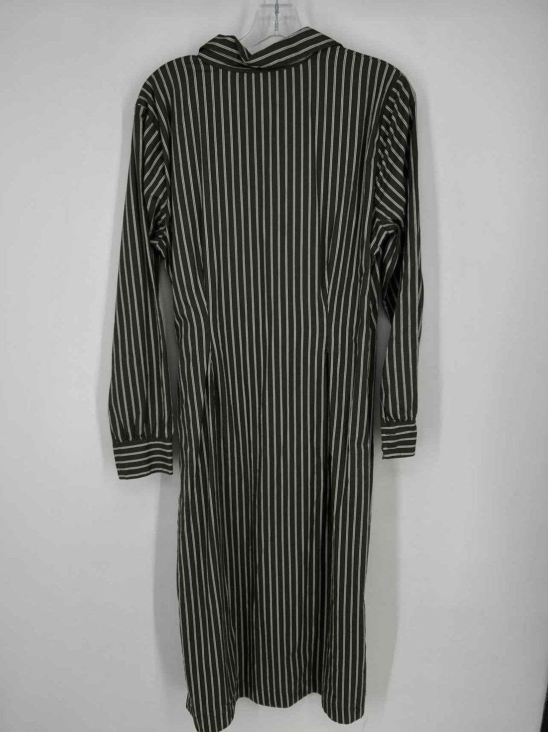 Loft Size 12 Dark Green Stripe Long Sleeve Dress