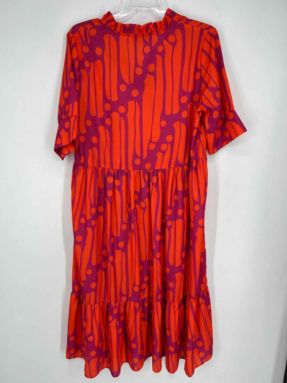 Collection by Cezele Size M Dark Orange & Purple Short Sleeve Dress