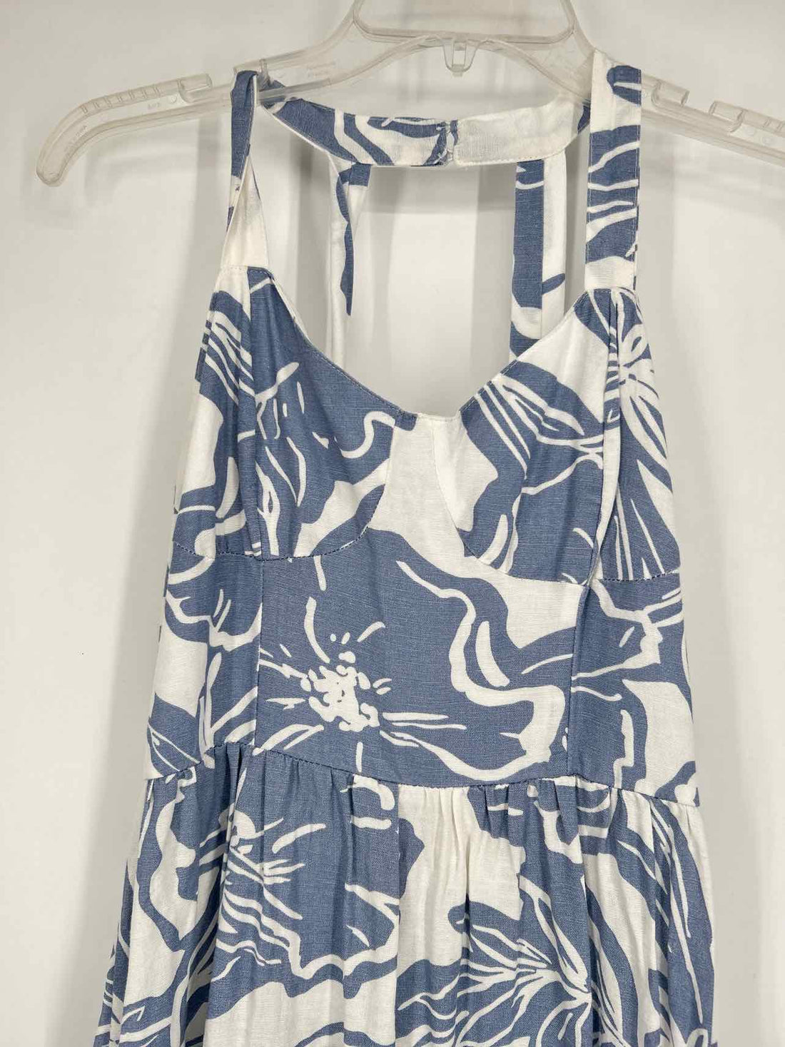 Jessica Simpson Size S White & Blue Floral Sleeveless Dress