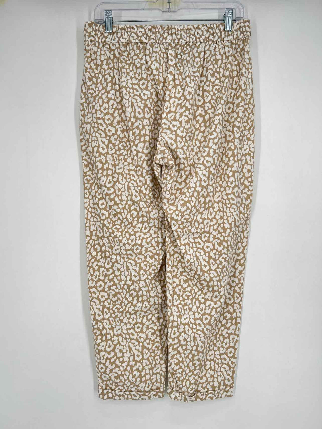 J Crew Size 8 Tan & White Linen/Cotton Pants