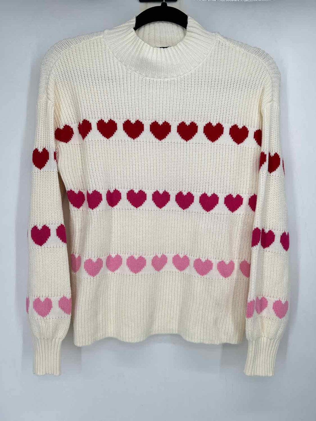 Talbots Size S White & Red Print Sweater