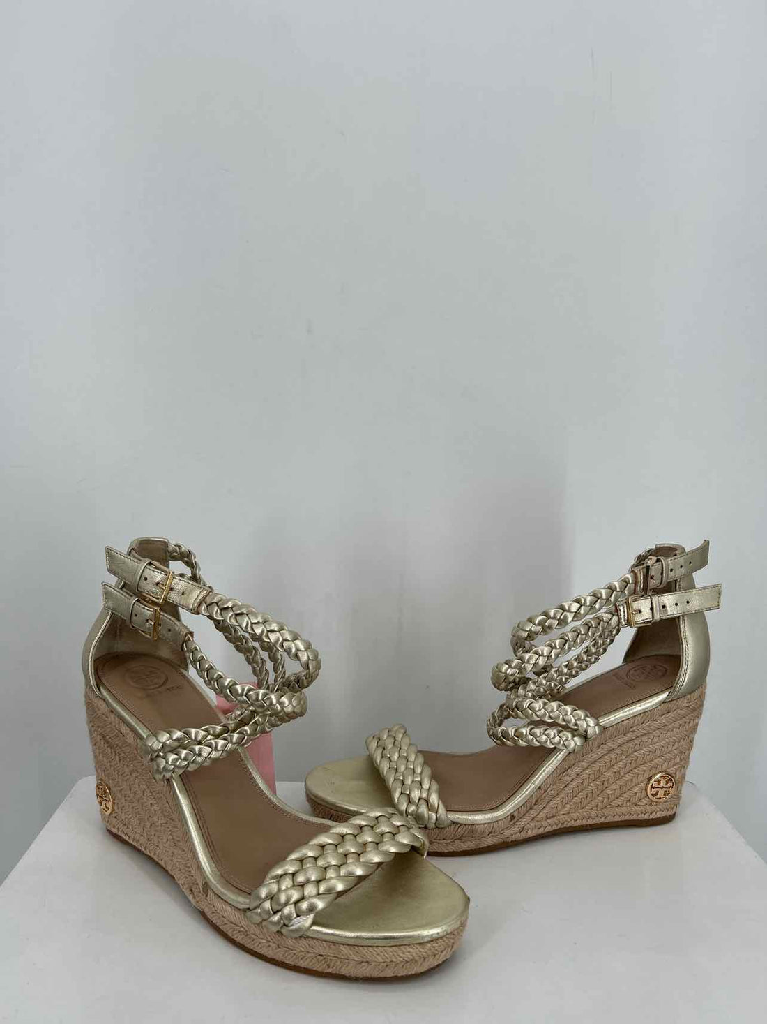 Tory Burch Women Size 10 Gold Espadrilles Wedges