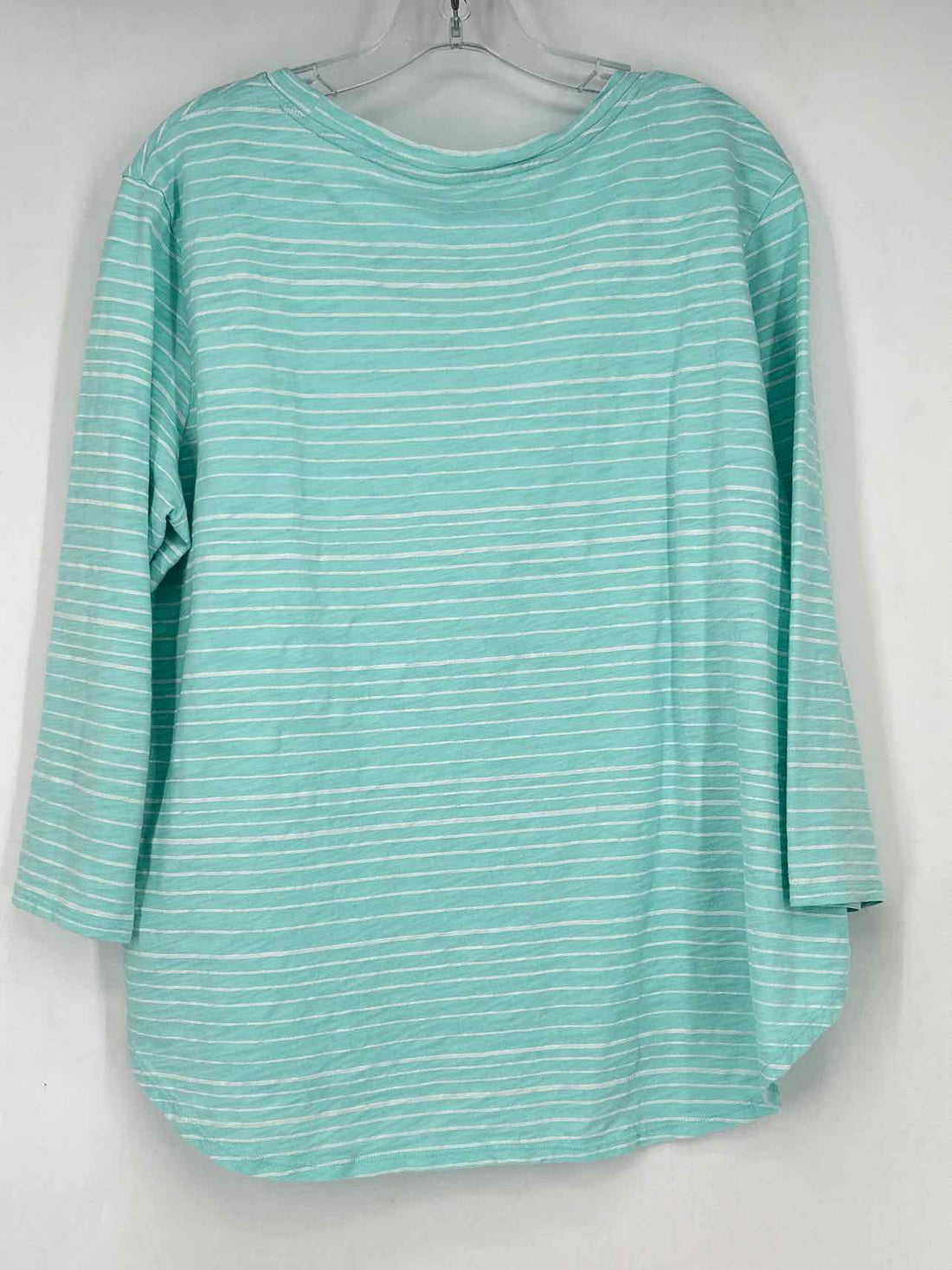 Escape By Habitat Size L Aqua & White Striped Long Sleeve