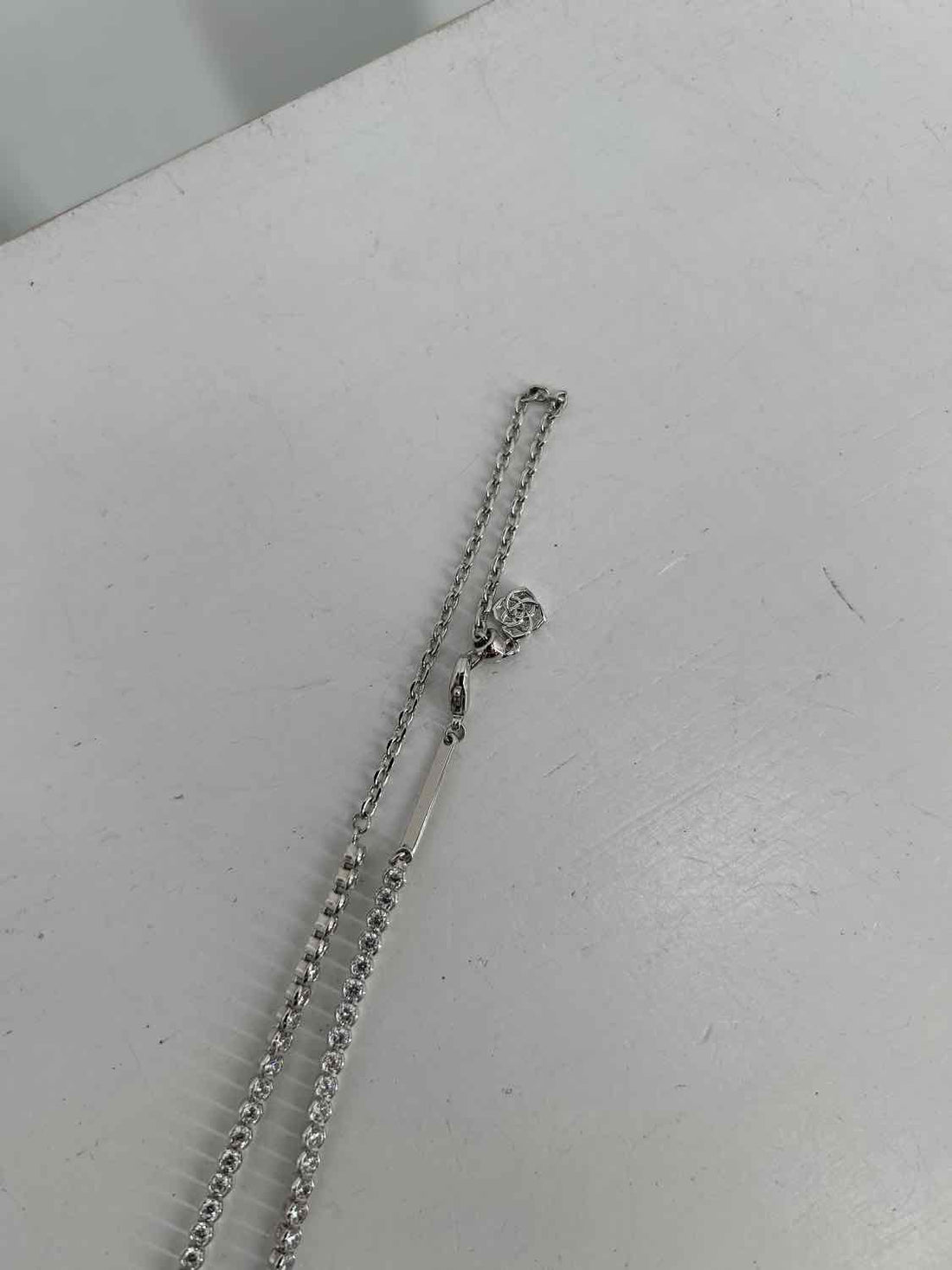 Kendra Scott Silver Rhinestone Pearl Necklace