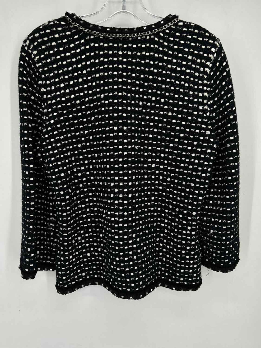 White & Clear Circle Size M Black & White Cardigan