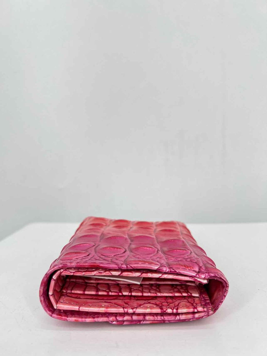 Brahmin Pink Ombre Croc Embossed Leather Wallet