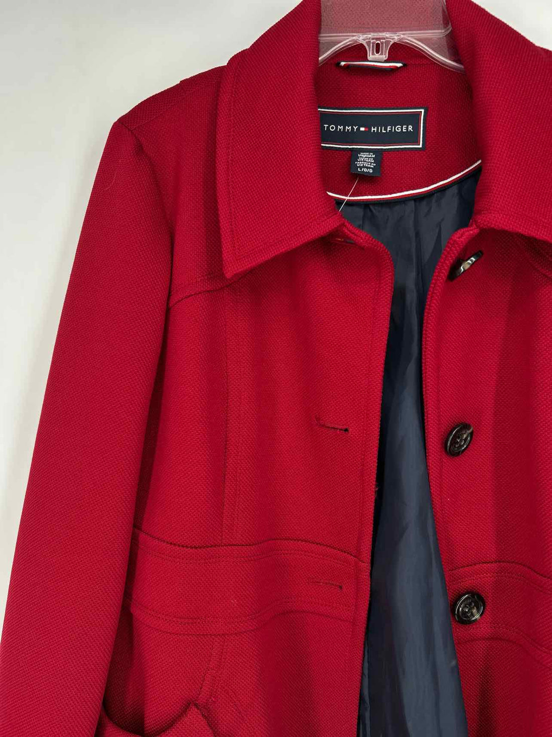 Tommy Hilfiger Size L Dark Red Coat