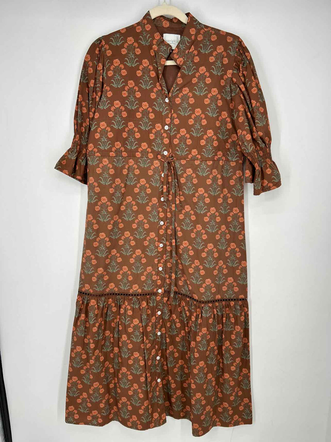 Marigold by Victoria Dunn S Brown & Pink Floral New Boutique Dress