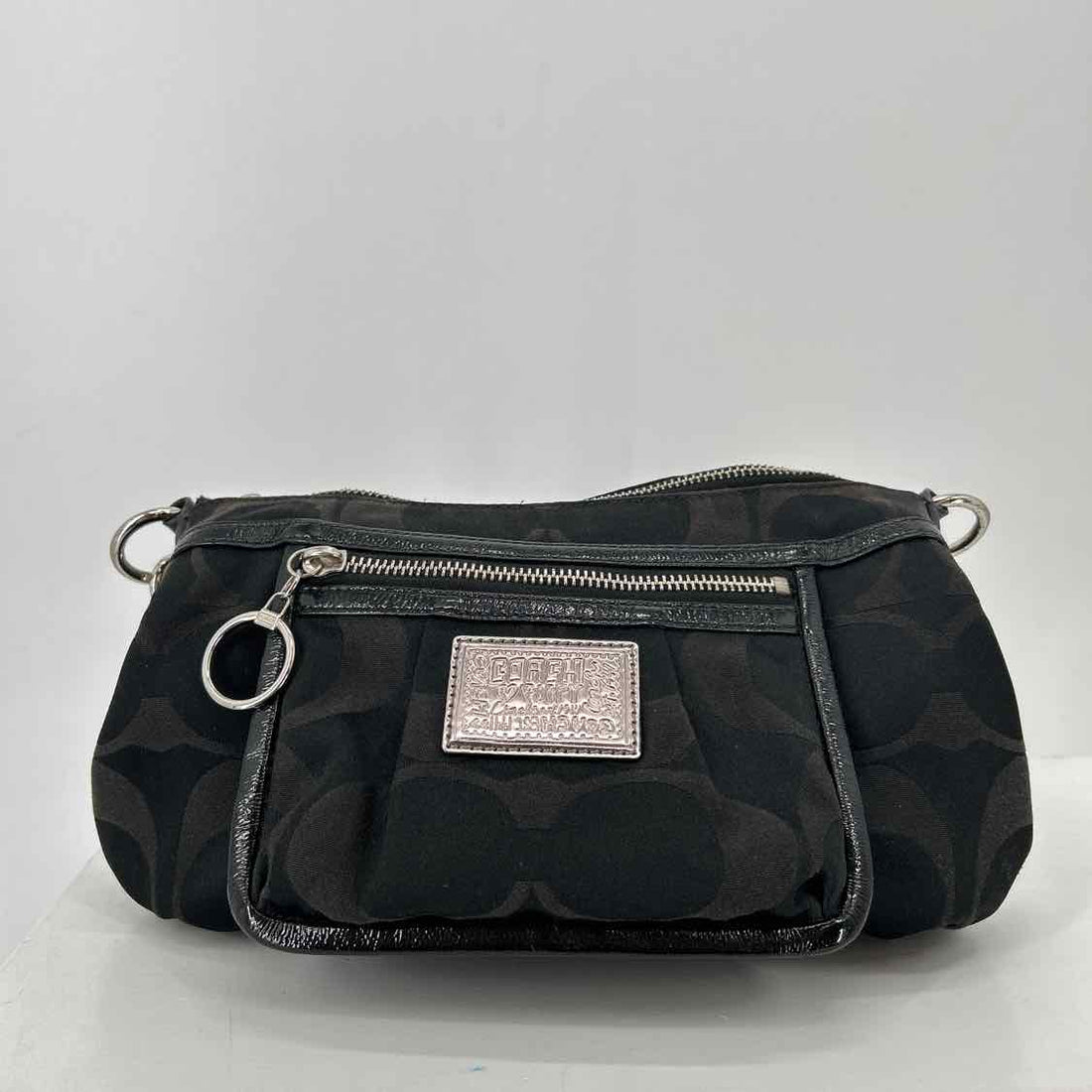Coach Black Signature Canvas/Leather Vintage Shoulder