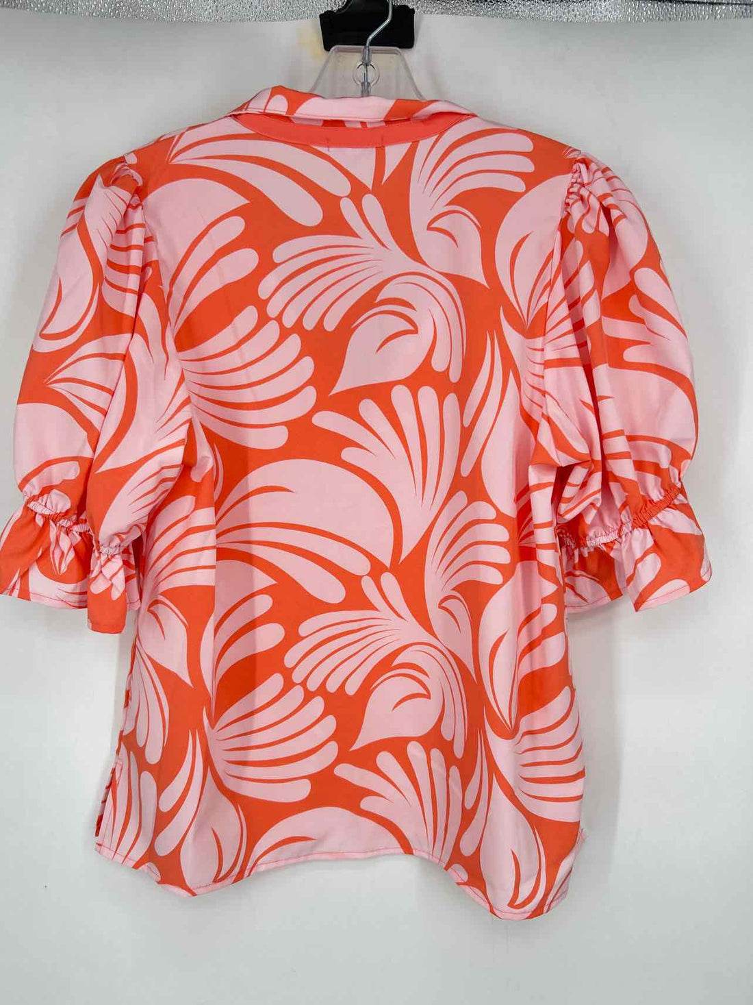 Mary Square Size M Peach Print Short Sleeve