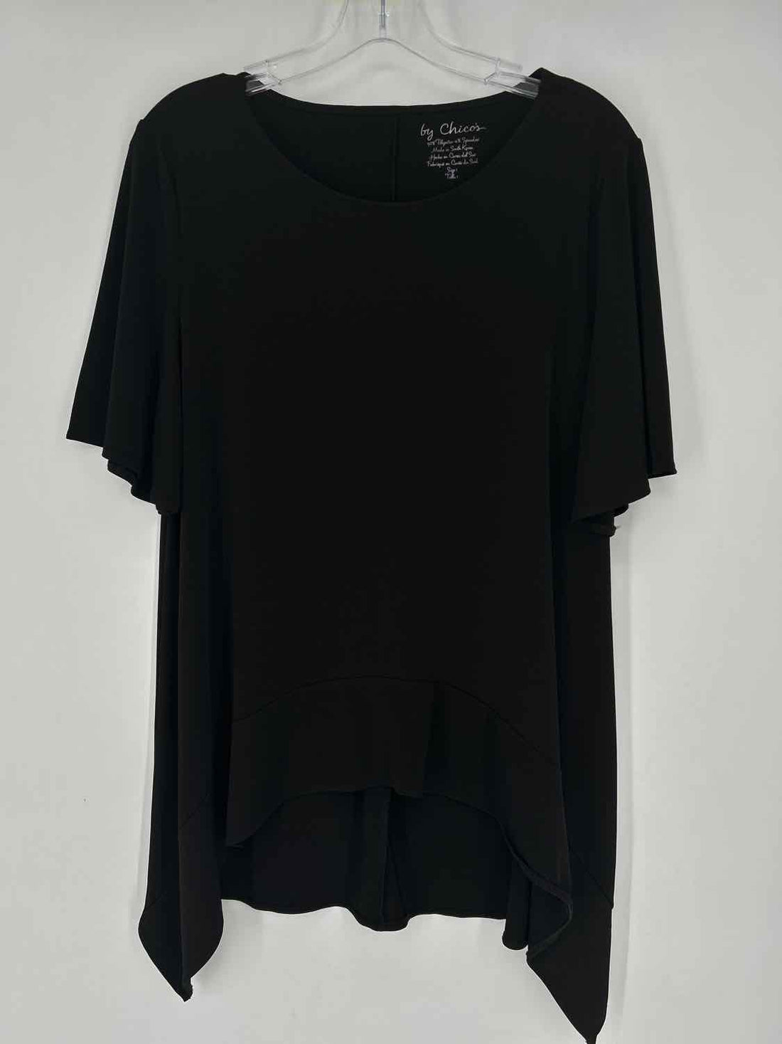 Chicos Size 1 (M) Black Short Sleeve