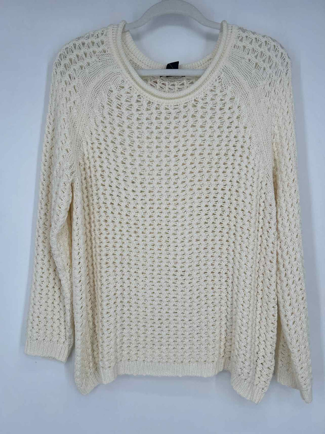 H&M Size L Ivory Open Knit Sweater