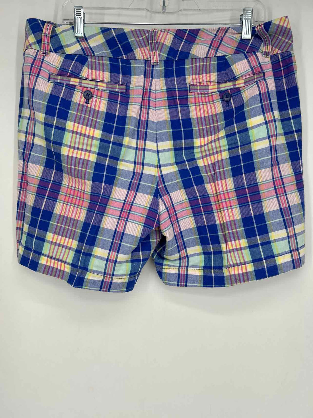 Talbots Size 12 Blue & Pink Plaid Shorts