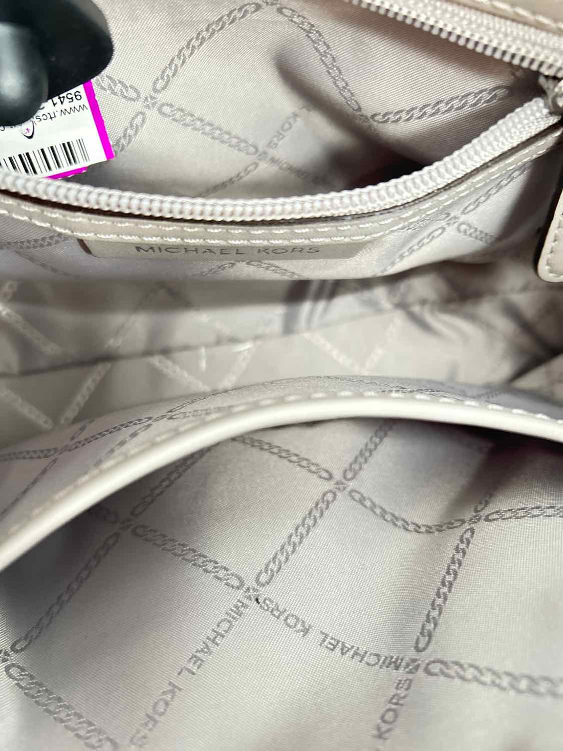 Michael Kors Silver Monogram Canvas Pre Owned Crossbody