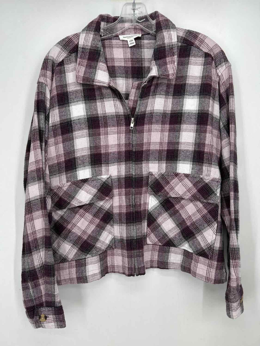 Beach Lunch Lounge Size M Purple Plaid Shacket