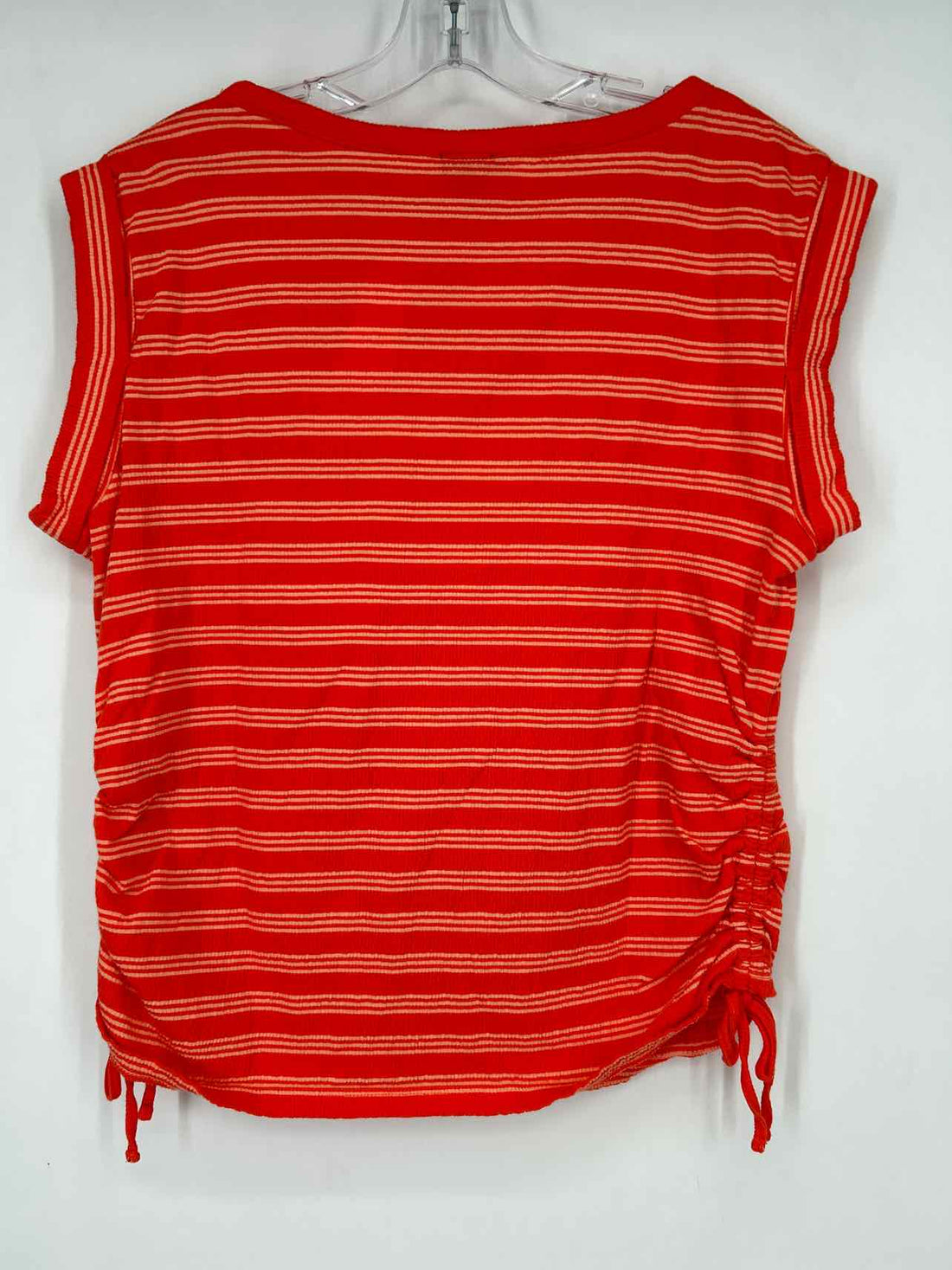 Talbots Size MP Coral Striped Short Sleeve