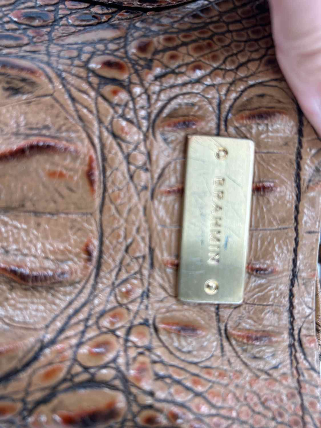 Brahmin Brown Embossed Croc Purse
