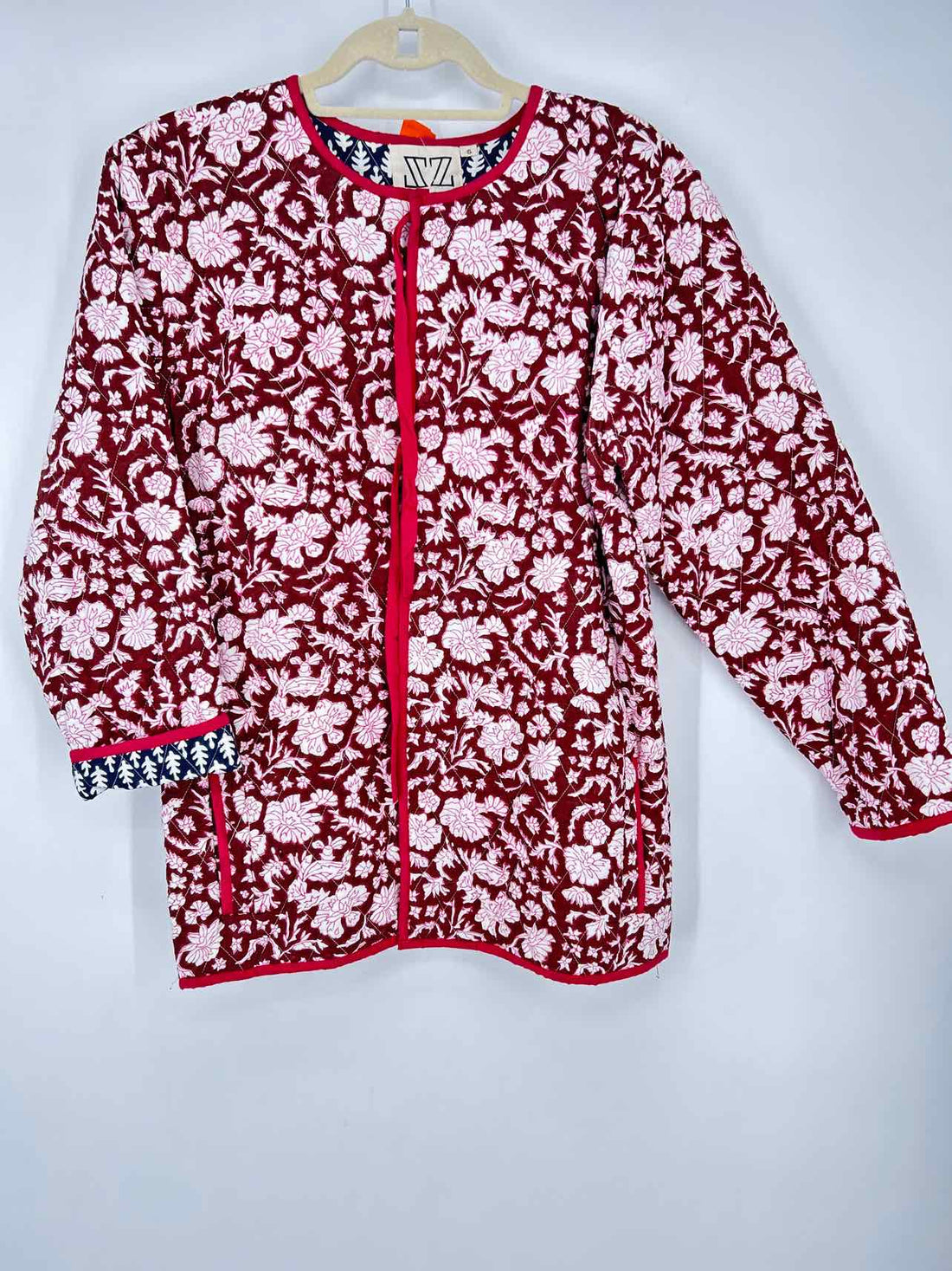 ZZ Size S Brown & White Floral Quilted Jacket