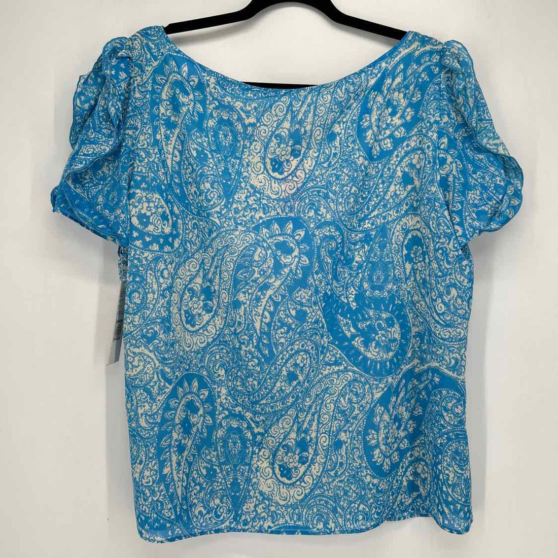 Antonio Melani Size L White & Blue Print NWT Short Sleeve