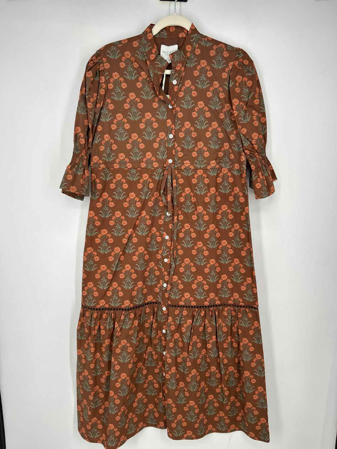 Marigold by Victoria Dunn S Brown & Pink Floral New Boutique Dress a