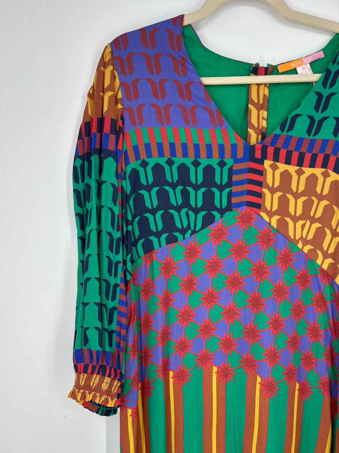 Briton Court M Green & Navy Multi Color New Boutique Dress