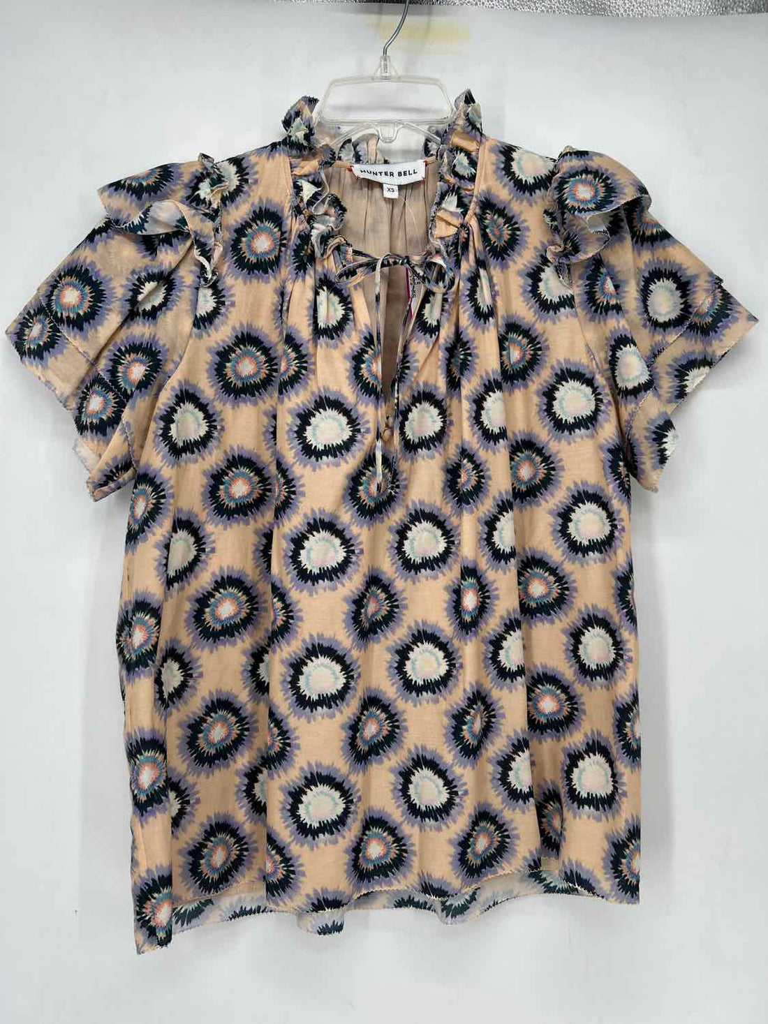 Hunter Bell Size XS Peach Tie Dye Short Sleeve