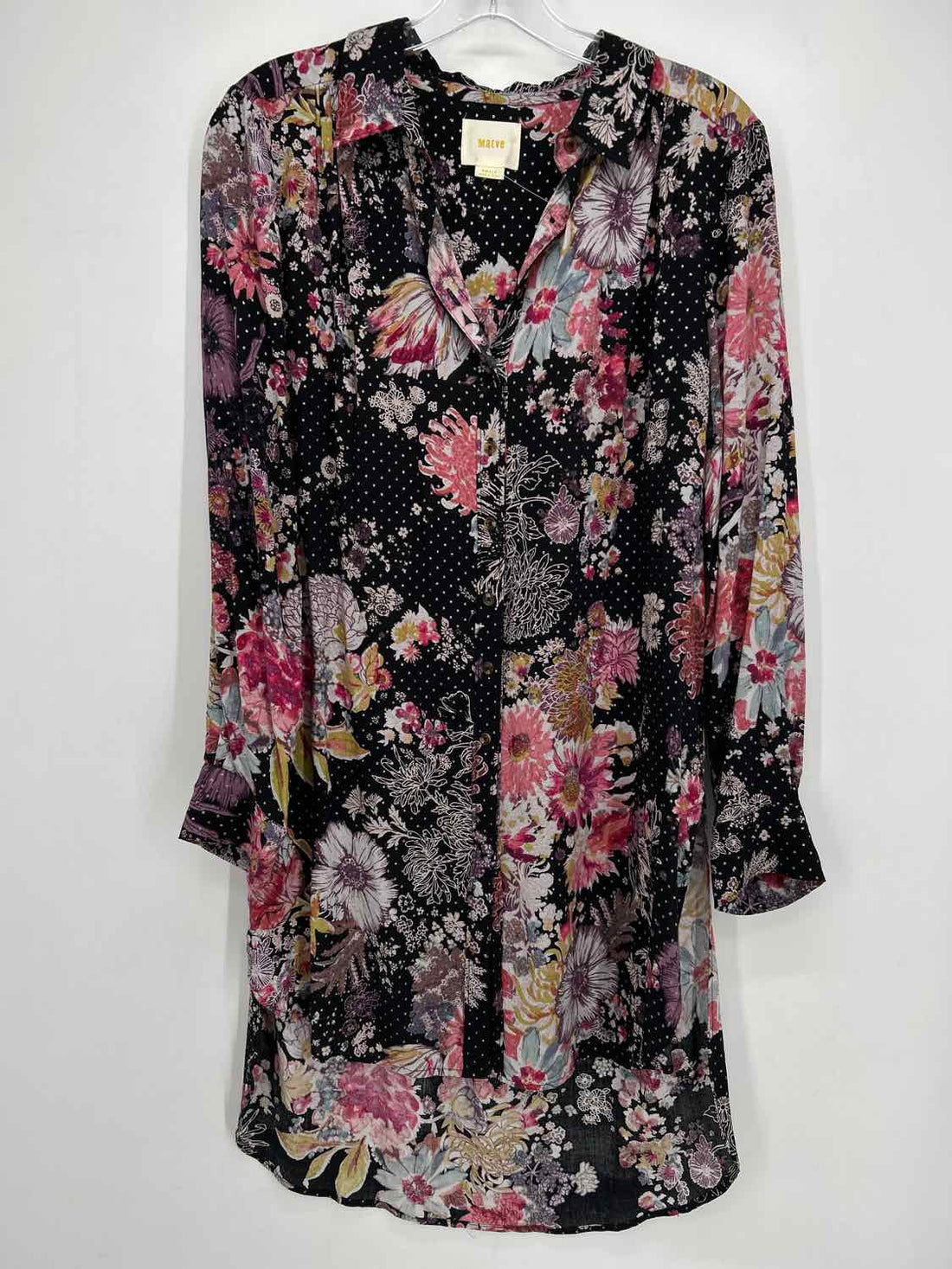 Maeve Size S Black Floral Dress