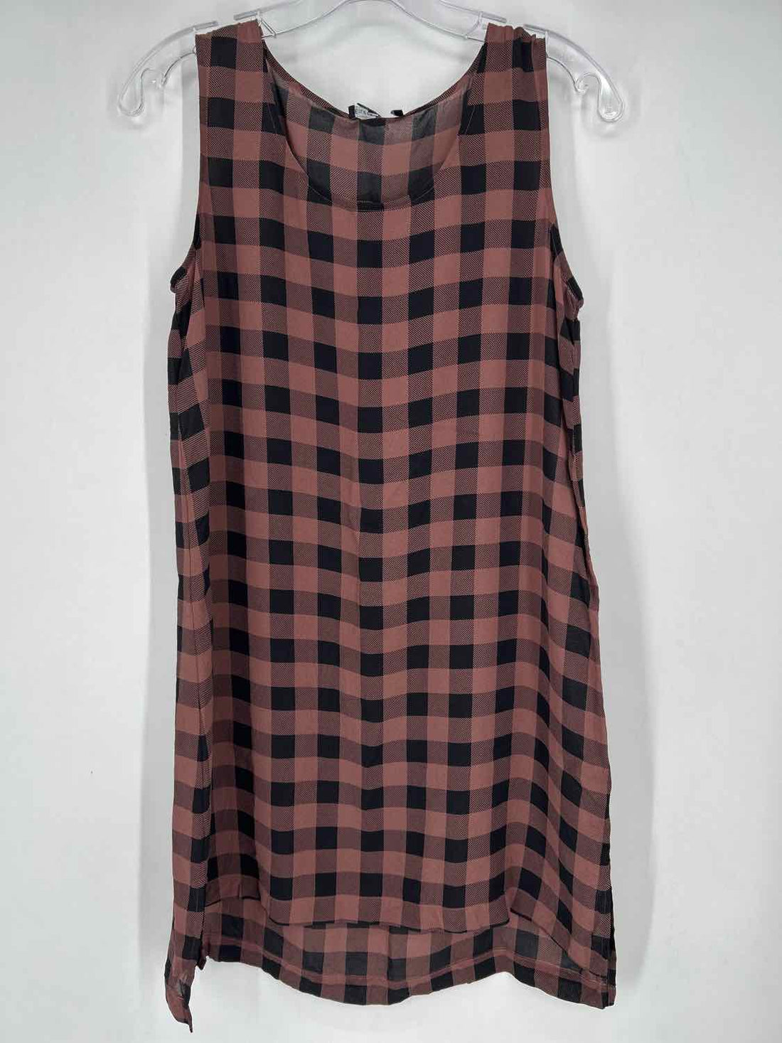 Eileen Fisher Size SP Rose & black checkered Sleeveless Dress