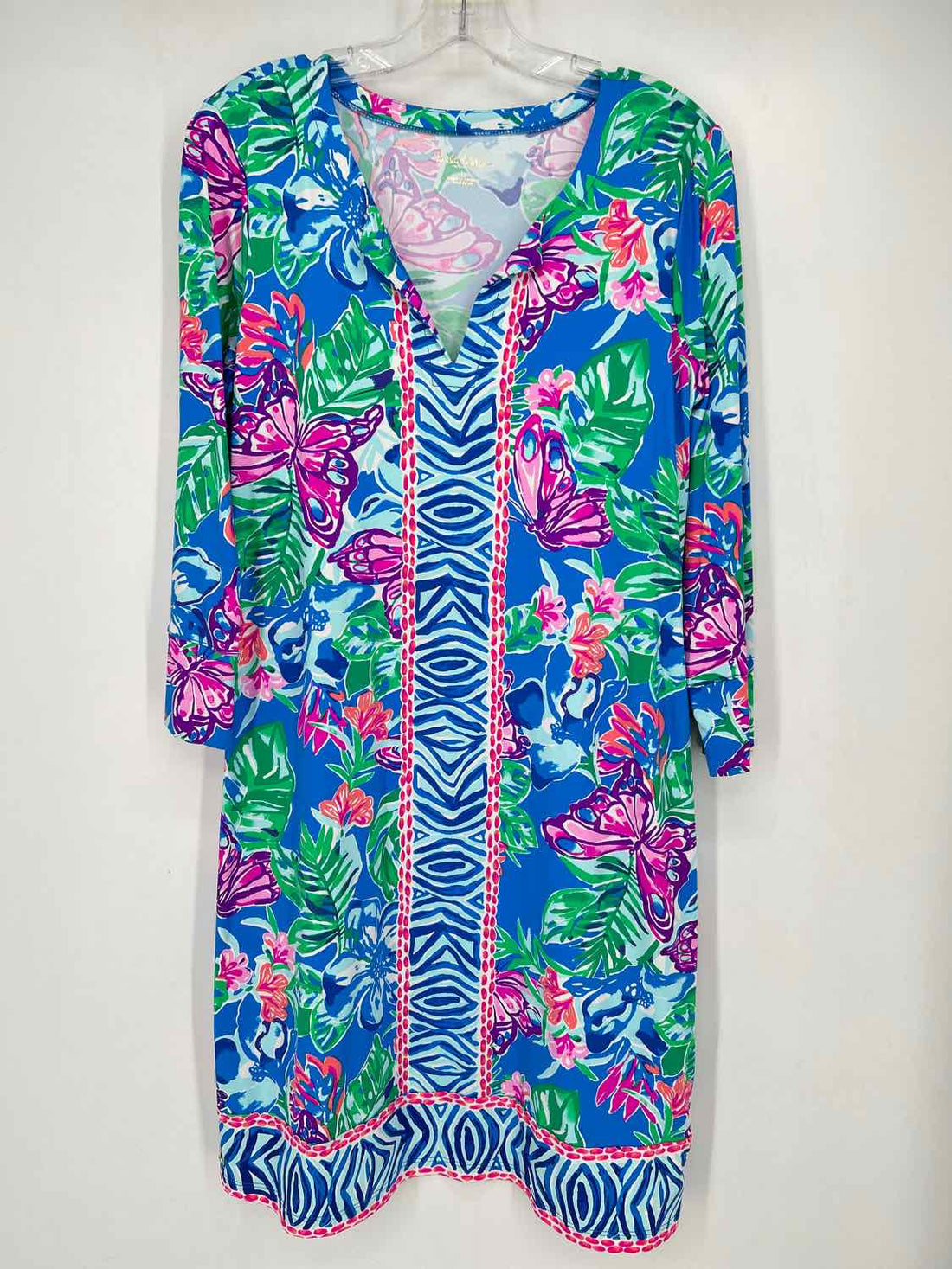 Lilly Pulitzer L Blue Green & Purple Long Sleeve Lilly Pulitzer Dress