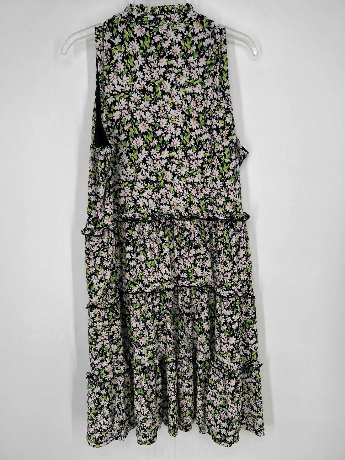 Tommy Hilfiger Size 14 Black & White Floral Sleeveless Dress