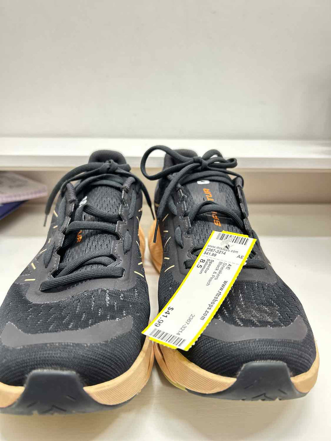 Salomon Women Size 8.5 Black & Peach Sneakers