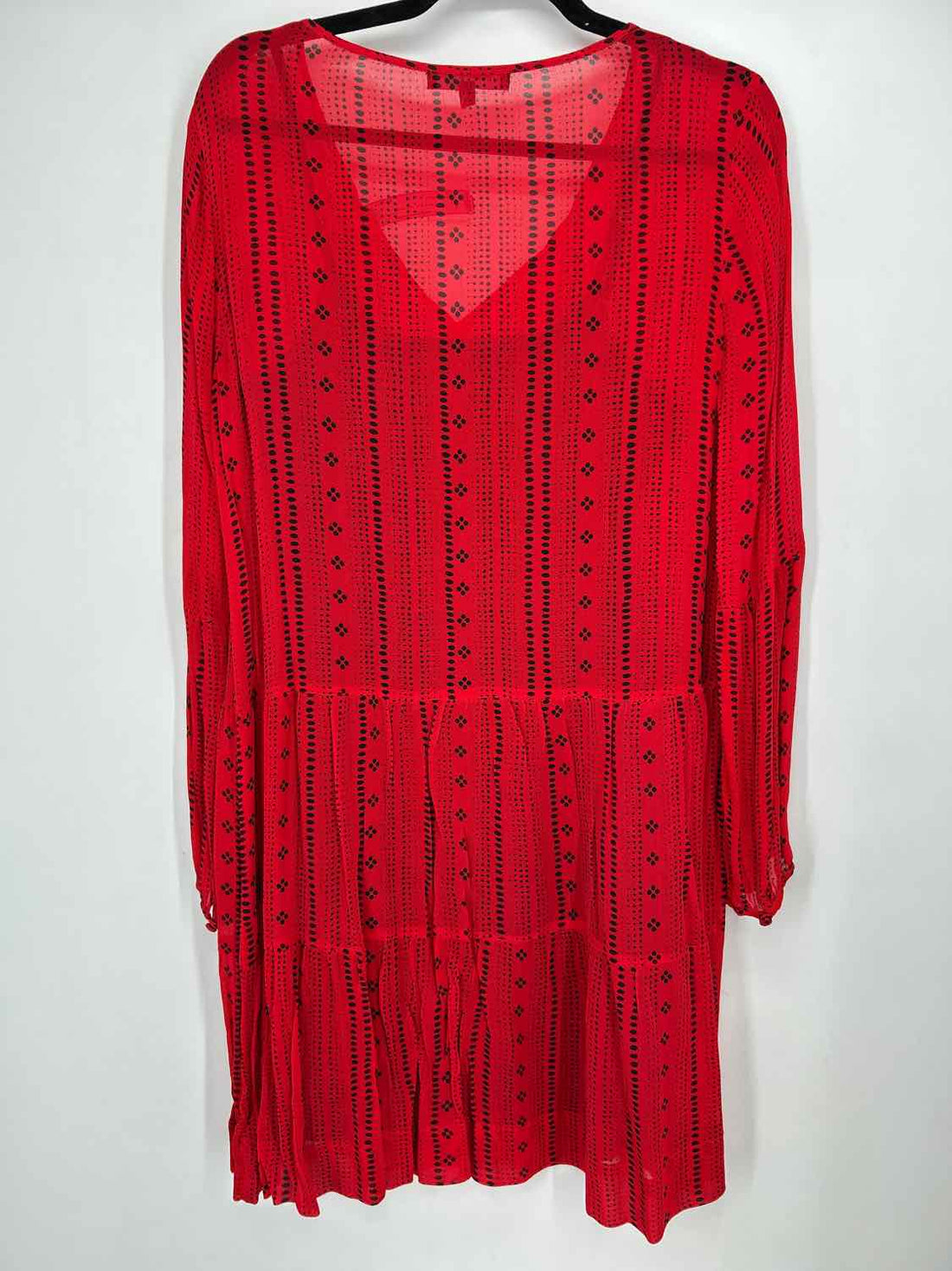 Sanctuary Size S Red & Black Print Long Sleeve Dress