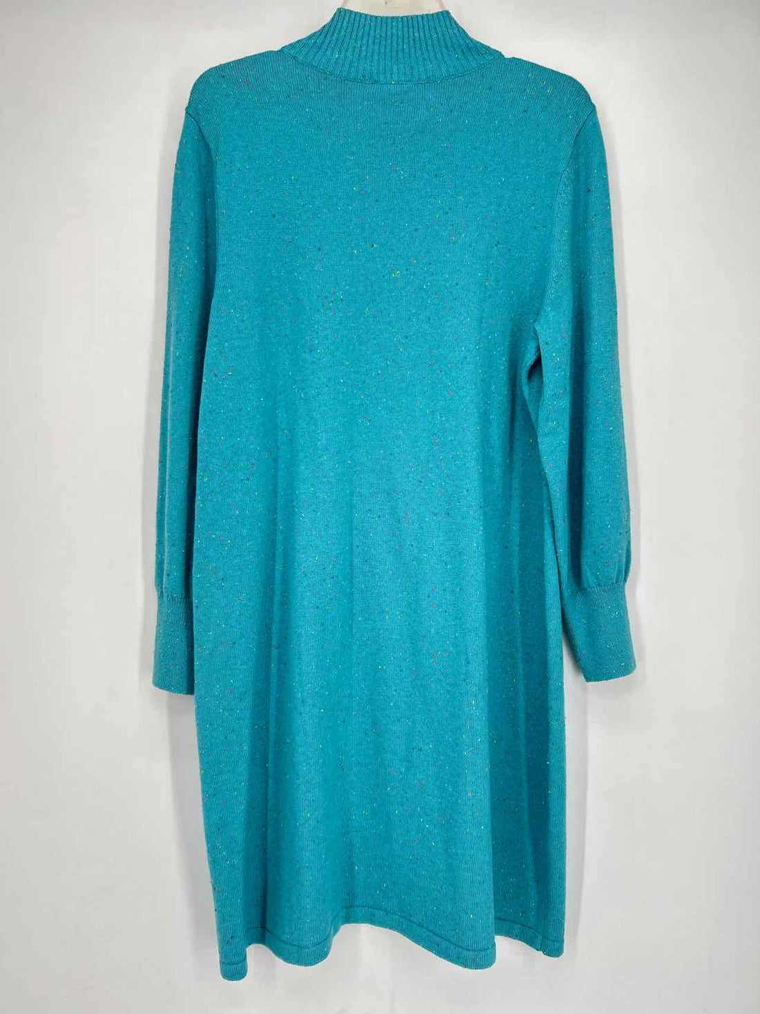 Talbots Size XLP Aqua Speckled Sweater Dress