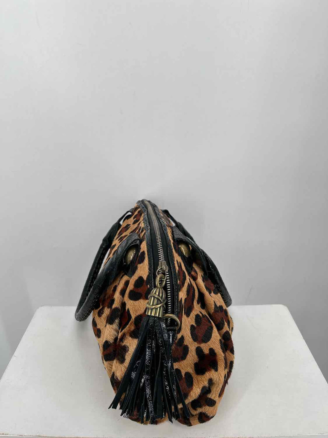 Carla Mancini Leopard Leather & Calf Hair Tote